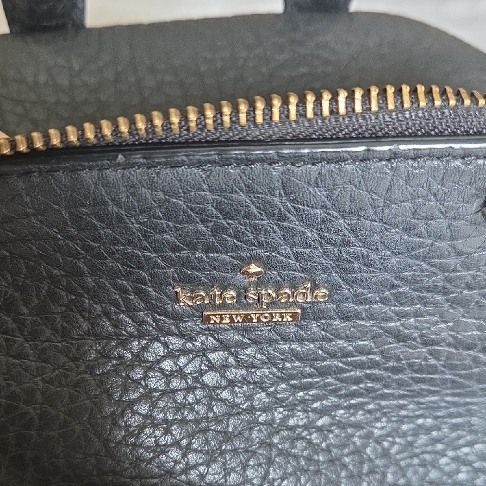 kate spade Black Pebbled Leather Mini Backpack with Gold Accents - Picture 5 of 5